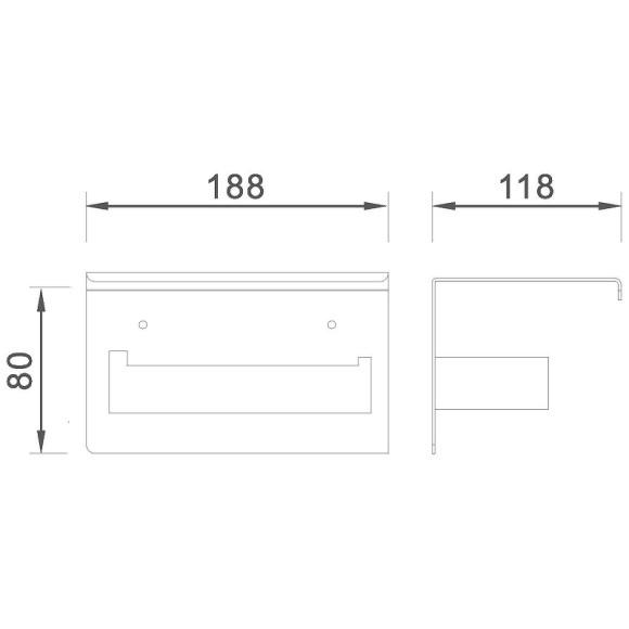 Держатель туалетной бумаги Orans P-7205 7205p00 с полкой Черный матовый