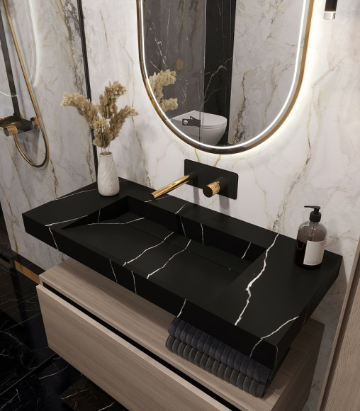 Раковина Boheme Armadi Art Flat 100 859-100-NM Черный мрамор