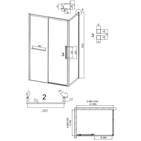 Душевой уголок Grossman Style 100х70 120.K33.05.1070.10.02 профиль Хром стекло шиншилла Душевой уголок Grossman Style 100х70 120.K33.05.1070.10.02 профиль Хром стекло шиншилла