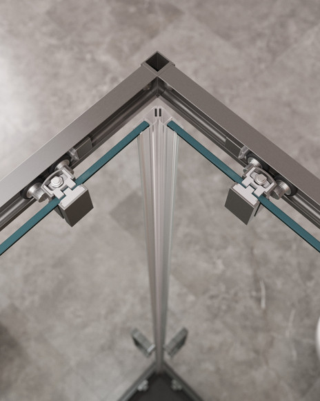 Душевой уголок Cezares Molveno 120x120 MOLVENO-A-22-100+20-C-GM-IV профиль Оружейная сталь стекло прозрачное