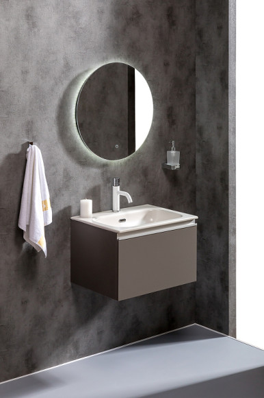 Тумба под раковину Boheme Armadi Art Vallessi 60 837-060-A glossy подвесная Антрацит глянец