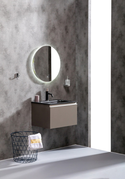 Тумба под раковину Boheme Armadi Art Vallessi 60 837-060-A glossy подвесная Антрацит глянец