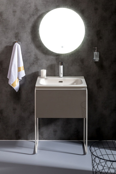 Тумба под раковину Boheme Armadi Art Vallessi 60 837-060-A glossy подвесная Антрацит глянец