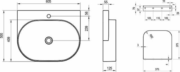 Раковина Ravak Yard 60 XJX01260002 Белая Раковина Ravak Yard 60 XJX01260002 Белая