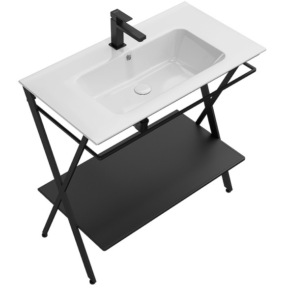 Консоль под раковину Kerama Marazzi Piano Next 85 PIA.N.85\BLK Черная матовая Консоль под раковину Kerama Marazzi Piano Next 85 PIA.N.85\BLK Черная матовая