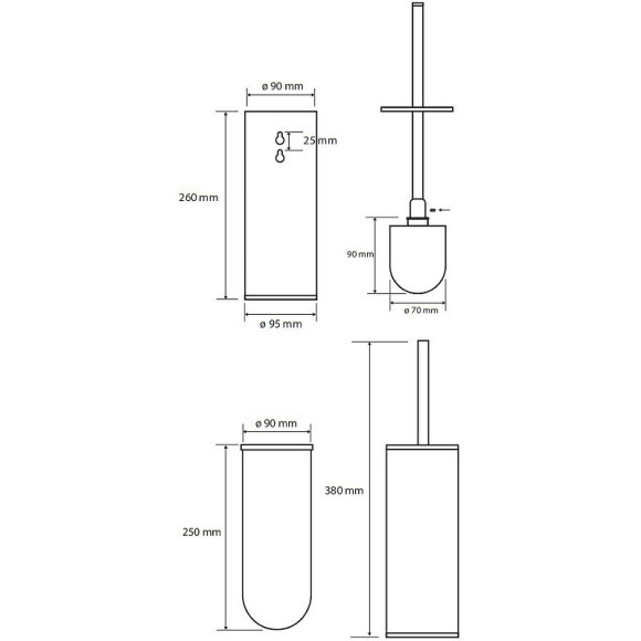 Ершик для унитаза Bemeta Coral 158313067 Медное золото глянец