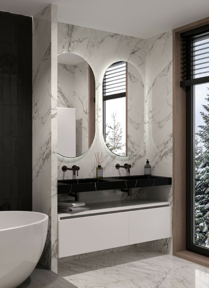 Раковина Boheme Armadi Art Flat 140 859-140-NM двойная Черный мрамор