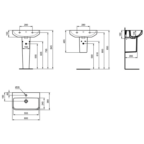 Раковина Ideal Standard I.Life S 60 T458301 Евробелая