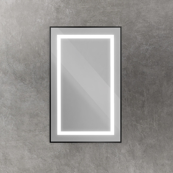 Зеркало BelBagno Kraft 50 SPC-KRAFT-500-800-SENS-NERO с подсветкой Черное с сенсорным выключателем Зеркало BelBagno Kraft 50 SPC-KRAFT-500-800-SENS-NERO с подсветкой Черное с сенсорным выключателем