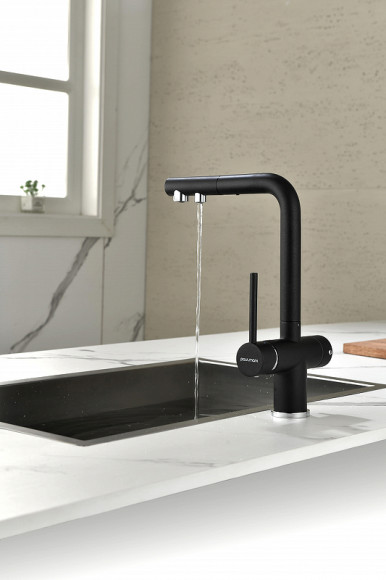 Смеситель для кухни Paulmark Serpentine Se213222-418 Черный металлик Смеситель для кухни Paulmark Serpentine Se213222-418 Черный металлик