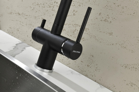 Смеситель для кухни Paulmark Serpentine Se213222-418 Черный металлик Смеситель для кухни Paulmark Serpentine Se213222-418 Черный металлик