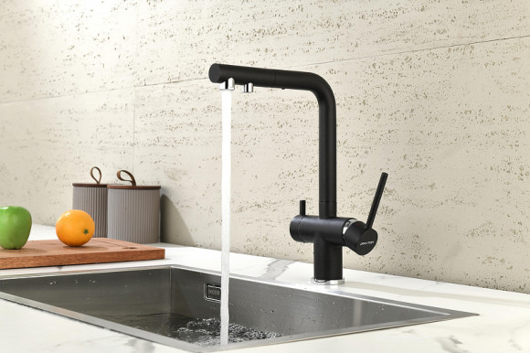 Смеситель для кухни Paulmark Serpentine Se213222-418 Черный металлик Смеситель для кухни Paulmark Serpentine Se213222-418 Черный металлик