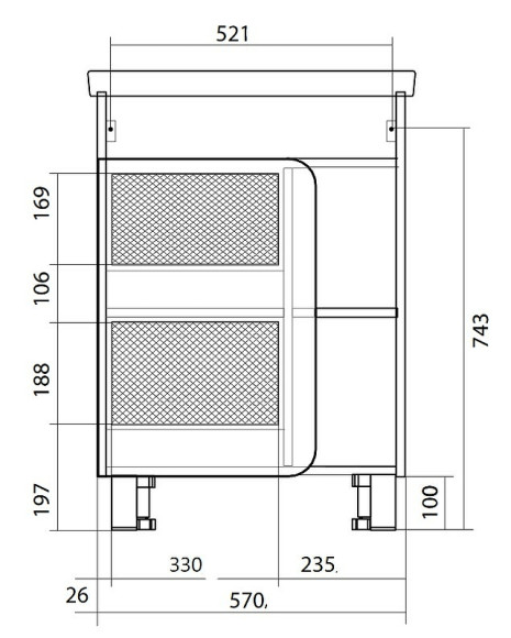 Тумба под раковину 1MarKa Nuvo 60 У76062 Дуб Сонома