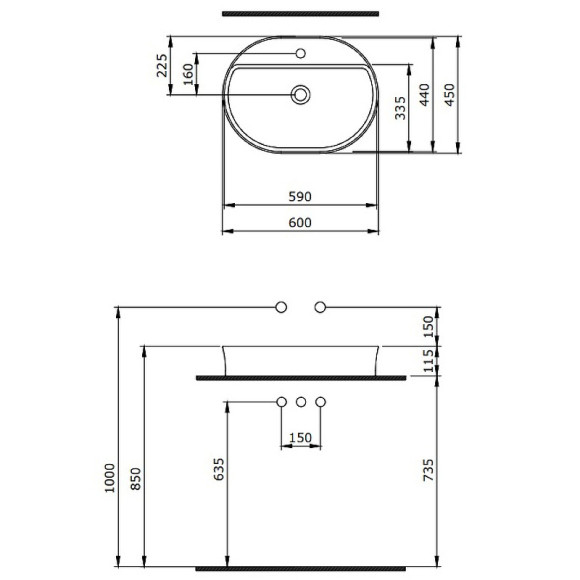 Раковина Berges Ego SL 60 182016 Белая глянцевая Раковина Berges Ego SL 60 182016 Белая глянцевая