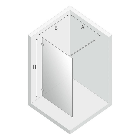 Душевая перегородка New Trendy Avexa Chrome 110 EXK-1544 профиль Хром стекло прозрачное