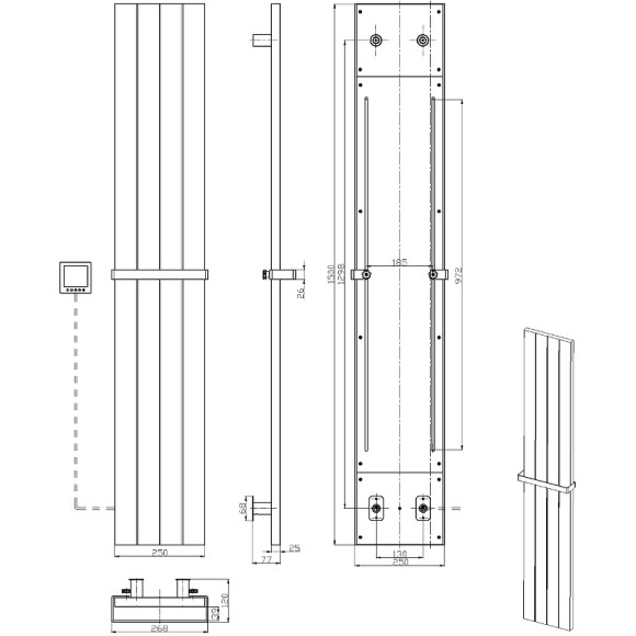 Электрический полотенцесушитель Boheme Flat 725-MG Золото матовое