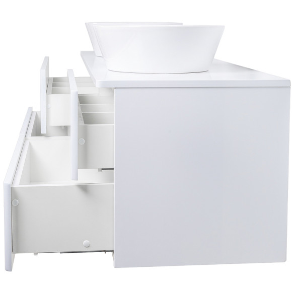 Тумба с раковиной Orange Otto 130 Ot-130TuMDF+B08-360W подвесная Белый глянец Тумба с раковиной Orange Otto 130 Ot-130TuMDF+B08-360W подвесная Белый глянец