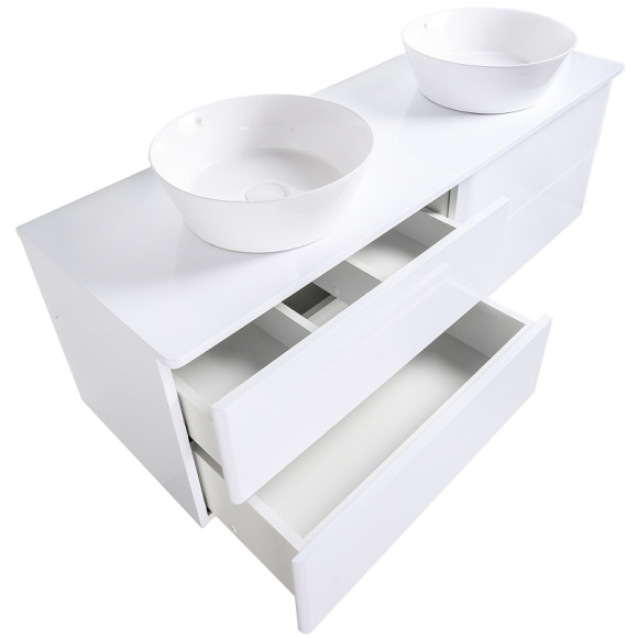 Тумба с раковиной Orange Otto 130 Ot-130TuMDF+B08-360W подвесная Белый глянец Тумба с раковиной Orange Otto 130 Ot-130TuMDF+B08-360W подвесная Белый глянец