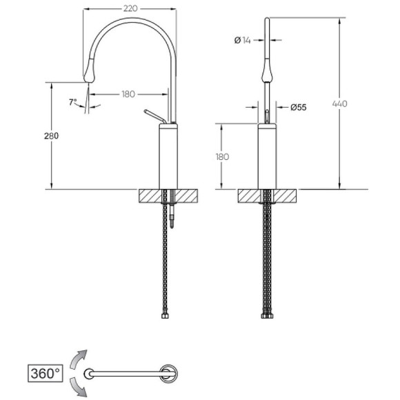Смеситель для раковины Bronze de Luxe Scandi 9015C Хром Смеситель для раковины Bronze de Luxe Scandi 9015C Хром