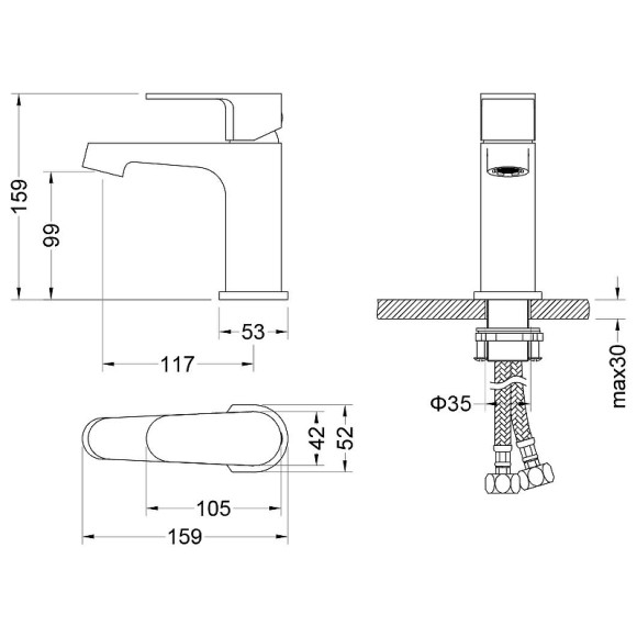 Комплект смесителей Aquatek Оберон AQ1230MB Черный матовый