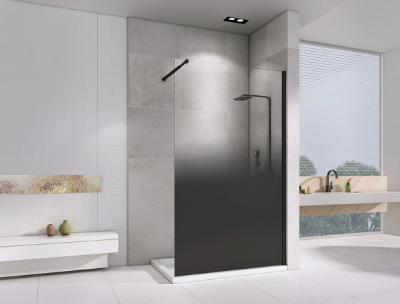 Душевая перегородка Abber Immer Offen 100 AG69101BD профиль Черный стекло прозрачное тонированное Душевая перегородка Abber Immer Offen 100 AG69101BD профиль Черный стекло прозрачное тонированное