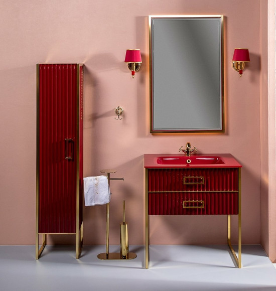 Шкаф пенал Boheme Armadi Art Monaco 35 L 868-RG-L Бордо глянец Золото Шкаф пенал Boheme Armadi Art Monaco 35 L 868-RG-L Бордо глянец Золото