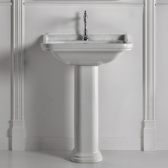 Раковина Kerasan Waldorf 80 4141K1bi/cr*1 Белая Раковина Kerasan Waldorf 80 4141K1bi/cr*1 Белая