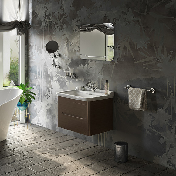 Раковина Kerasan Waldorf 80 4141K1bi/cr*1 Белая Раковина Kerasan Waldorf 80 4141K1bi/cr*1 Белая