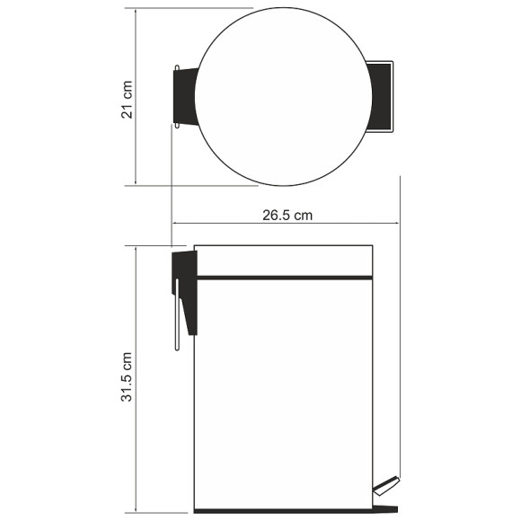 Ведро для мусора WasserKRAFT Ammer K-665 5 л Хром матовый Ведро для мусора WasserKRAFT Ammer K-665 5 л Хром матовый
