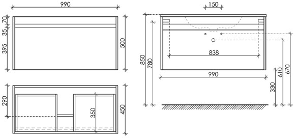 Тумба под раковину Sancos Smart 100 SM100W подвесная Белый глянец Тумба под раковину Sancos Smart 100 SM100W подвесная Белый глянец