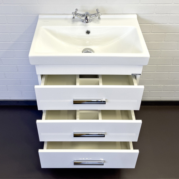 Тумба с раковиной Comforty Никосия 60Н 00-00011160 Белая глянцевая Тумба с раковиной Comforty Никосия 60Н 00-00011160 Белая глянцевая