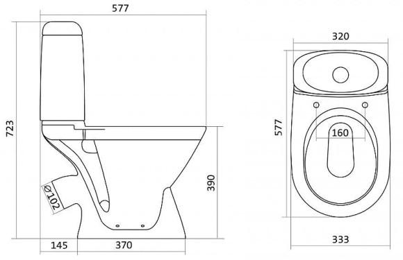 Унитаз Santek Римини 1.WH30.2.130 с бачком и сиденьем
