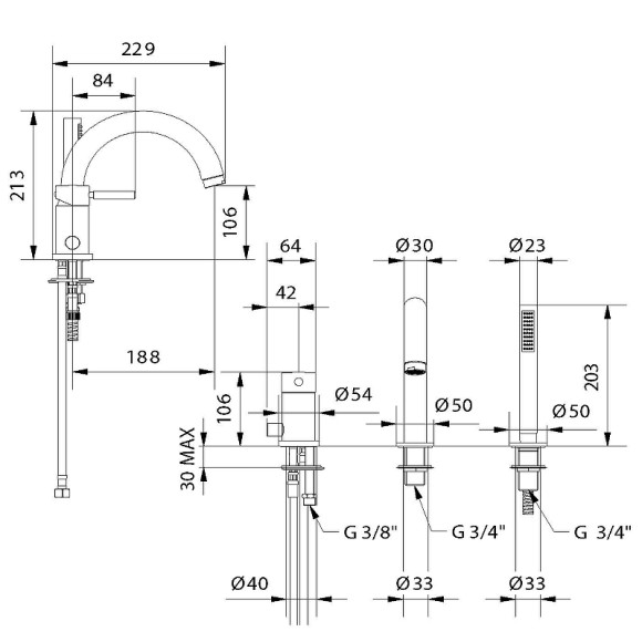 Смеситель на борт ванны Migliore Fortis Gold 27982 Золото Смеситель на борт ванны Migliore Fortis Gold 27982 Золото