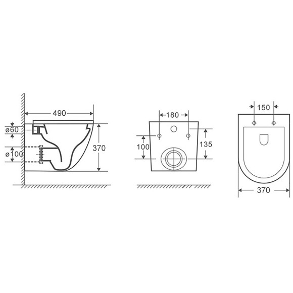 Унитаз Azario Grado AZ-0046 SP подвесной Белый с сиденьем Микролифт Унитаз Azario Grado AZ-0046 SP подвесной Белый с сиденьем Микролифт