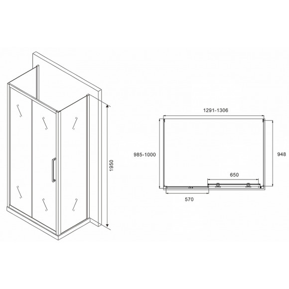 Душевой уголок Abber Schwarzer Diamant 130x100 AG30130MH-S100M-S100M профиль Хром стекло матовое Душевой уголок Abber Schwarzer Diamant 130x100 AG30130MH-S100M-S100M профиль Хром стекло матовое