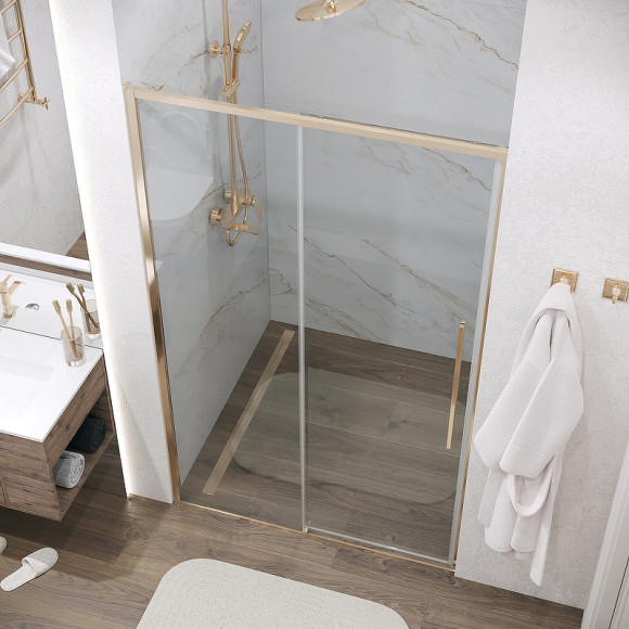 Душевая дверь Grossman Galaxy 130 100.K33.01.130.32.00 профиль Золото сатин стекло прозрачное Душевая дверь Grossman Galaxy 130 100.K33.01.130.32.00 профиль Золото сатин стекло прозрачное