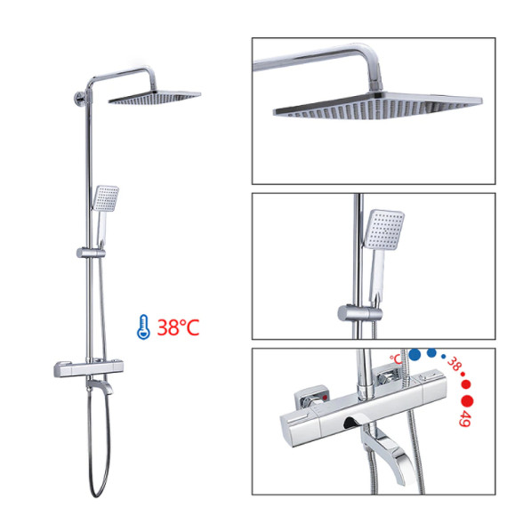 Душевая система Gappo G91 G2491 с термостатом Хром