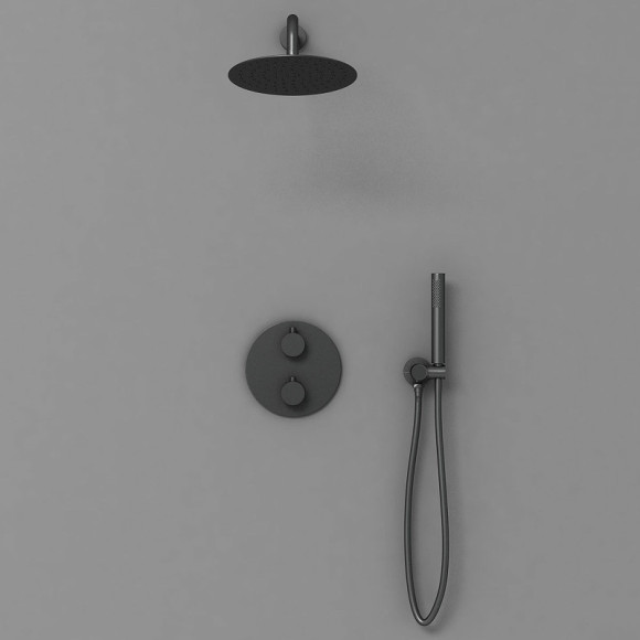 Душевая система Vincea VSFW-101TMB с термостатом Черная матовая Душевая система Vincea VSFW-101TMB с термостатом Черная матовая