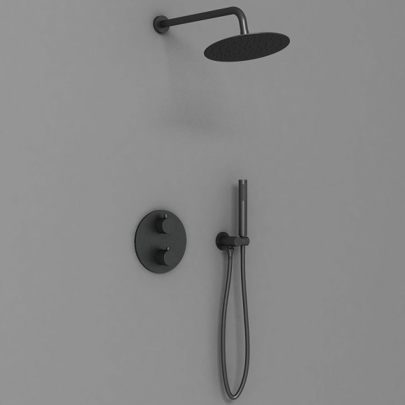 Душевая система Vincea VSFW-101TMB с термостатом Черная матовая Душевая система Vincea VSFW-101TMB с термостатом Черная матовая