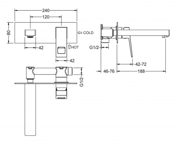 Смеситель для раковины Timo Briana 7171/03SM Черный