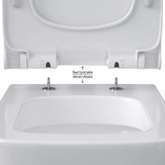 Комплект унитаза Berges Quattro S Rimless с инсталляцией Atom Line 043363 с сиденьем Микролифт и Белой клавишей смыва Комплект унитаза Berges Quattro S Rimless с инсталляцией Atom Line 043363 с сиденьем Микролифт и Белой клавишей смыва