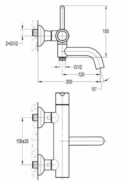 Смеситель для ванны Cezares Eco ECO-VD-01 Хром