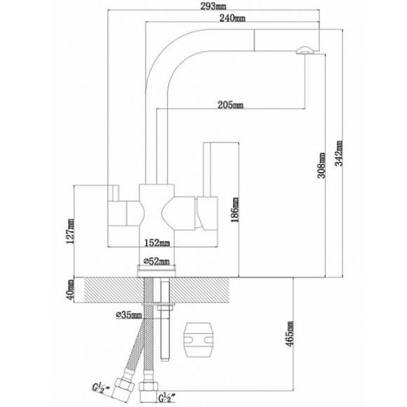 Смеситель для кухни Florentina Кристалл 333.32H.2123.303 Мокко