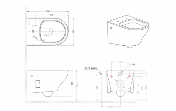 Унитаз Bravat Rael C01017UW-A-ENG подвесной с сиденьем Микролифт Унитаз Bravat Rael C01017UW-A-ENG подвесной с сиденьем Микролифт