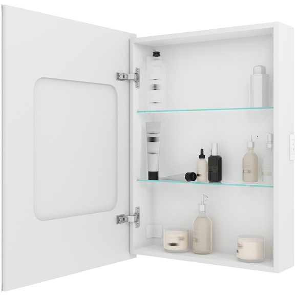 Зеркальный шкаф Континент Allure LED 55 L МВК002 с подсветкой Белый Зеркальный шкаф Континент Allure LED 55 L МВК002 с подсветкой Белый