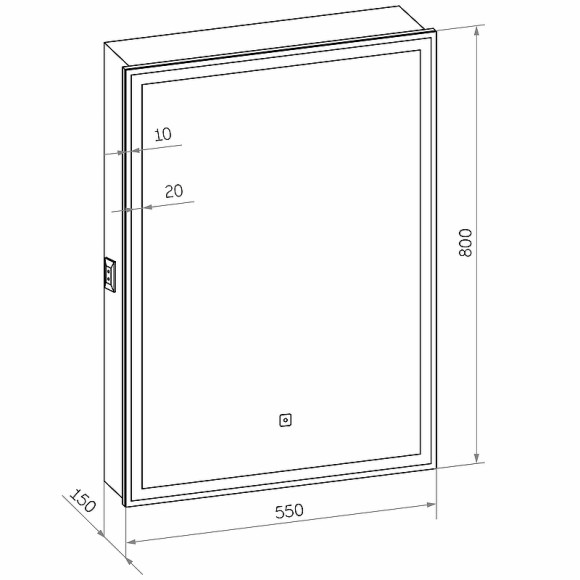 Зеркальный шкаф Континент Allure LED 55 L МВК002 с подсветкой Белый Зеркальный шкаф Континент Allure LED 55 L МВК002 с подсветкой Белый