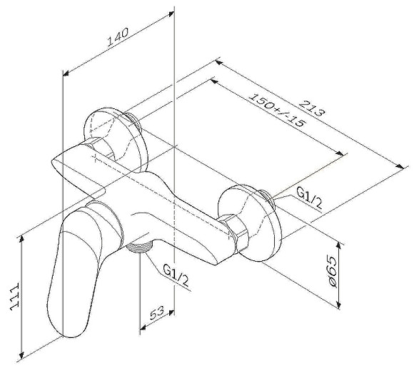 Смеситель для душа AM.PM Sunny F85C20000 Хром