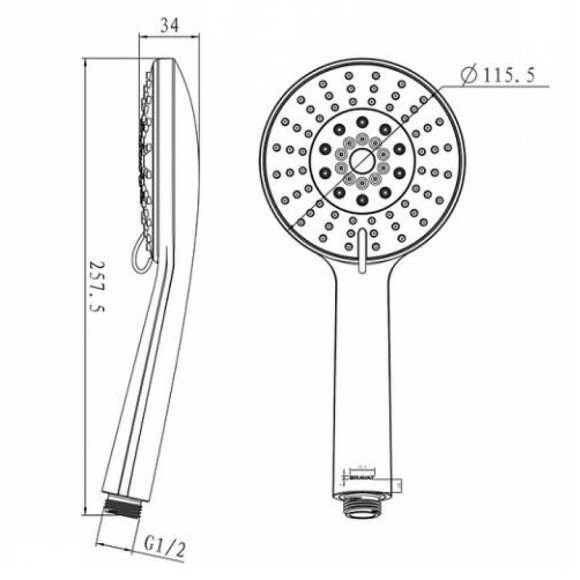 Душевая лейка Bravat Waterfall P70139CP Хром Душевая лейка Bravat Waterfall P70139CP Хром