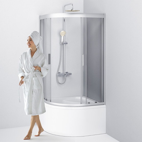 Душевой уголок AM.PM Gem W90G-401A090WT Профиль матовый хром, стекло прозрачное Душевой уголок AM.PM Gem W90G-401A090WT Профиль матовый хром, стекло прозрачное