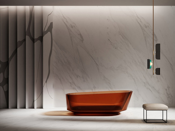 Ванна из полиэфирной смолы Abber Kristall 170х80 AT9706Opal Коричневая без гидромассажа